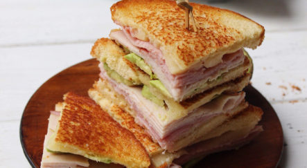 Ham, Turkey, Cheese and Avocado Grilled Cheese