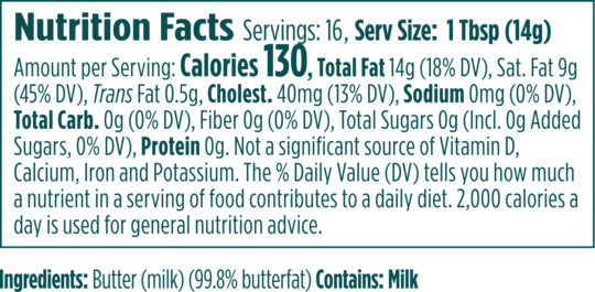 Ghee, Clarified Butter Volume To Weight Conversion – QLZCB