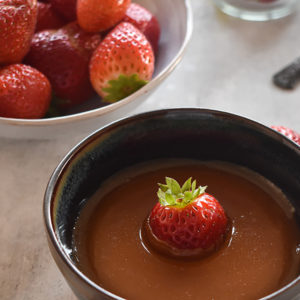 Toffee Fondue with strawberries