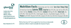 TGF Salted Butter Stick Nutritional Label