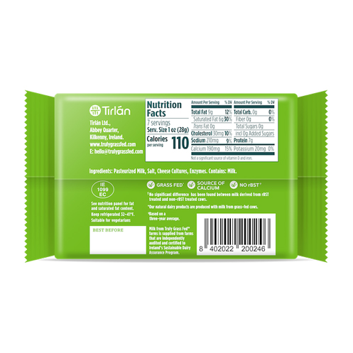 natural aged cheddar cheese wedge back of product