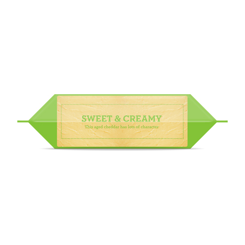 natural aged cheddar cheese wedge top of product