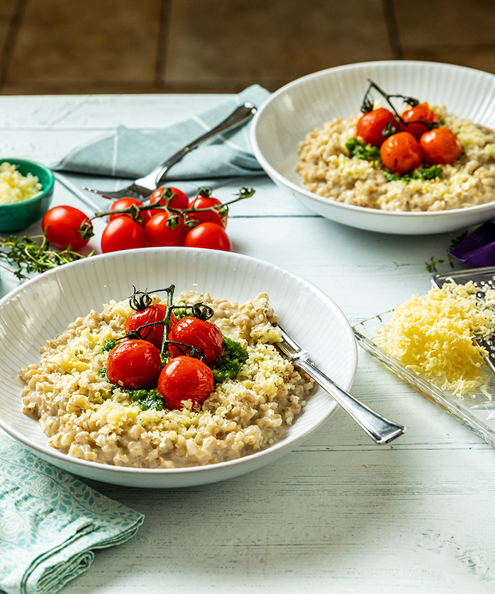 Cheddar and Caramelized Onion Barley Risotto - Truly Grass Fed