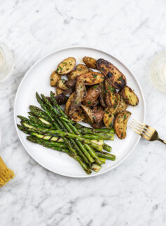 asparagus with brown butter potatoes
