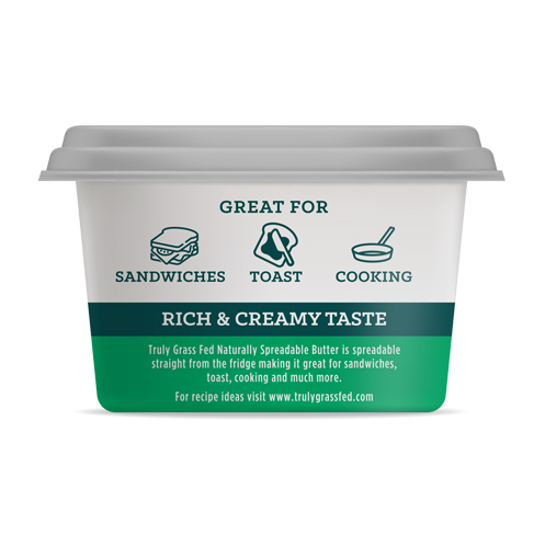 naturally spreadable salted butter side of tub