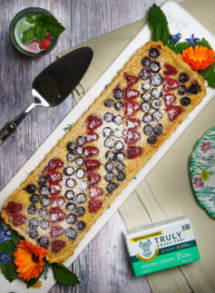 blueberry and raspberry almond tart