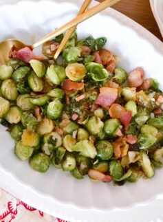 brussel sprouts with bacon fig jam