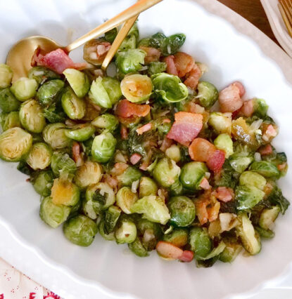 brussel sprouts with bacon fig jam