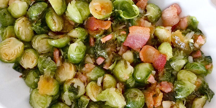 brussel sprouts with bacon fig jam