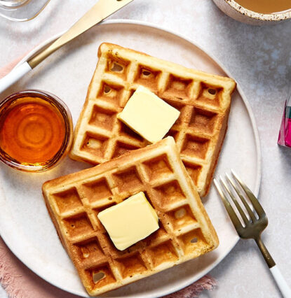 waffles with butter on them