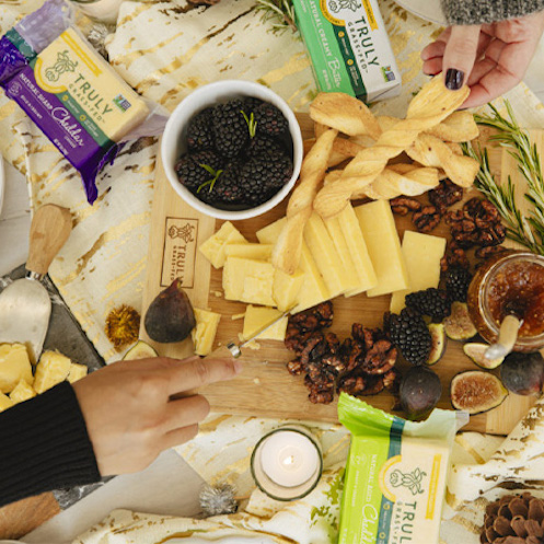 cheese board and peanuts