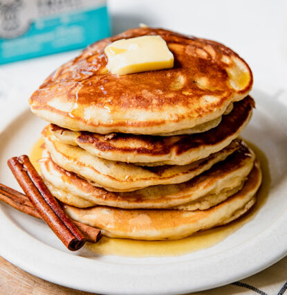 fluffy apple pancakes with butter
