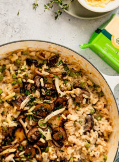 mushroom pea risotto