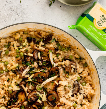 mushroom pea risotto